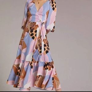 Anthropologie Hutch Bloom Wrap Midi Dress Size S